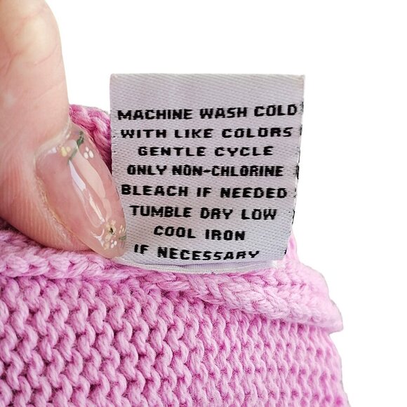 525 Light Pink Ruffle Cropped Cotton Knit Sweater Sz XS - Picture 7 of 7